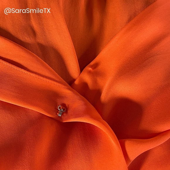 HAUTE HIPPIE Silk Bright Tangerine Orange Peplum Camisole Tank Top - Picture 11 of 14